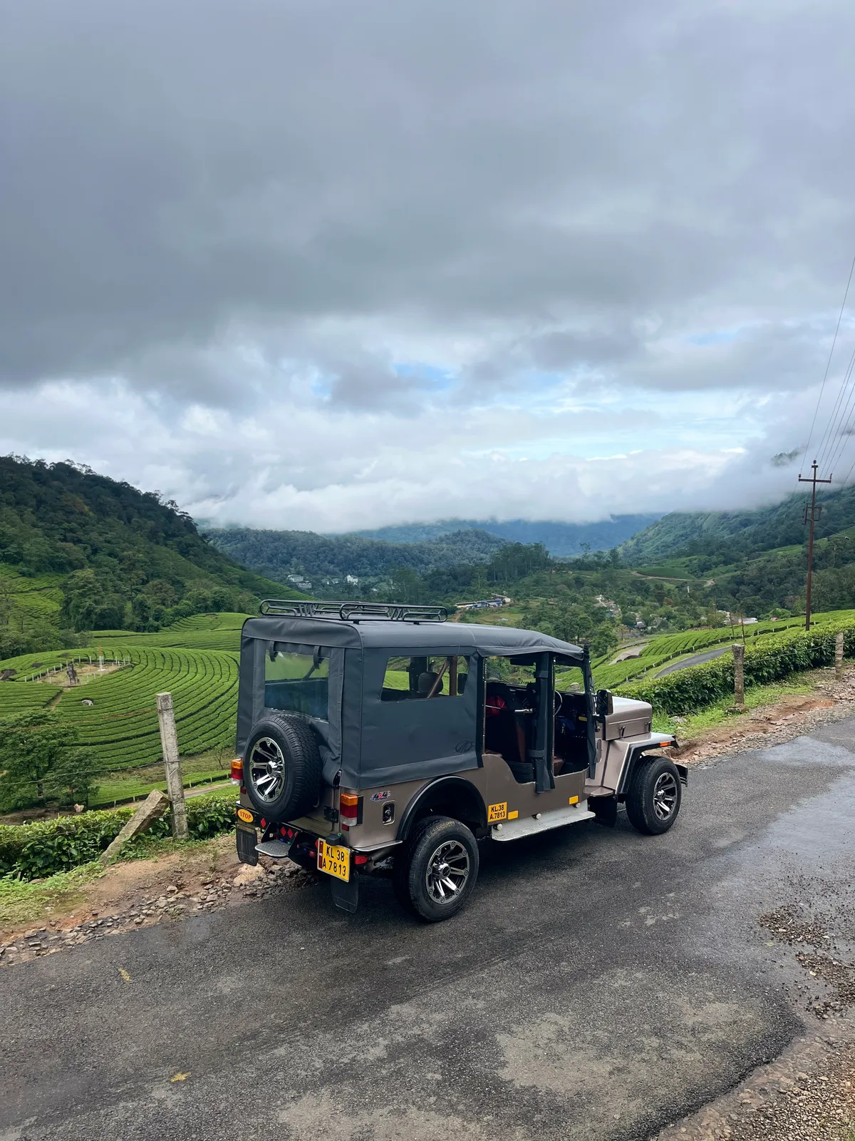 Jeep safari among the hills of Munnar
